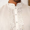 Jompers Floral Embroidered Mirror Work Mandarin Collar Cotton Silk Straight Republic Day Republic Day Kurta