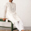 Jompers Floral Embroidered Mirror Work Mandarin Collar Cotton Silk Straight Republic Day Republic Day Kurta