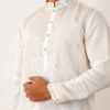 Jompers Floral Embroidered Mirror Work Mandarin Collar Cotton Silk Straight Republic Day Republic Day Kurta