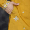 Jompers Geometric Embroidered Mandarin Collar Mirror Work Cotton Silk Straight Kurta