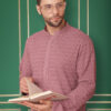 Jompers Geometric Embroidered Mandarin Collar Sequins Straight Kurta