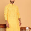 Jompers Striped Mandarin Collar Pure Cotton Straight Kurtas
