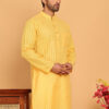 Jompers Striped Mandarin Collar Pure Cotton Straight Kurtas