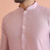 KISAH Men Thread Work Mandarin Collar Long Sleeves Straight Kurta