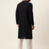 Kryptic Men Black Solid Cotton Straight Kurta