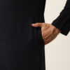 Kryptic Men Black Solid Cotton Straight Kurta