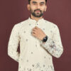 KURTA WALLAH Men Geometric Printed Thread Work Floral Kurta