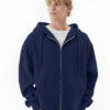 Maniac Men Solid Hood Cotton Front-Open Sweatshirt