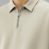 Maniac Men Solid Plain Mock Collar Full Sleeve Sweatshirt