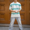Maniac Men Striped Round Neck T-shirt