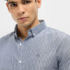 MISCHIEF MONKEY Men Classic Tailored Fit Vertical Striped Pure Cotton Casual Shirt