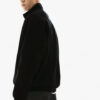 MISCHIEF MONKEY Mock Collar Ribbed Half Zipper Cotton Fleece Pullover Sweatshirt
