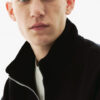 MISCHIEF MONKEY Mock Collar Ribbed Half Zipper Cotton Fleece Pullover Sweatshirt