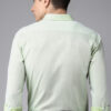 Park Avenue Men Green Textured Slim Fit Formal Shirt