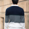 Powerlook Colourblocked Shirt Collar Ribbed Sweatshirt