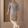 RANGRAAG Men Dyed Thread Work Kurta
