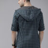 Roadster Men Blue Checked Hooded Casual Shirt