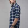 Roadster Men Blue & Off-White Regular Fit Checked Casual Shirt