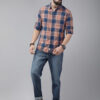 Roadster Men Blue Pure Cotton Checked Casual Shirt