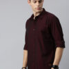 Roadster Men Burgundy Regular Fit Solid Casual Shirt