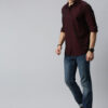 Roadster Men Burgundy Regular Fit Solid Casual Shirt