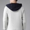 Roadster Men Grey Melange Solid Hooded Sweatshirt