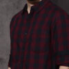 Roadster Men Maroon & Navy Blue Checked Casual Shirt