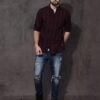 Roadster Men Maroon & Navy Blue Checked Casual Shirt