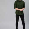 Roadster Men Olive Green Cotton Casual Shirt