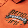 Roadster Men Orange Solid Polo Collar Pure Cotton T-shirt with Embroidery
