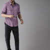 Roadster Men Purple Cotton Solid Opaque Casual Shirt