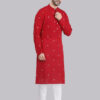 Saffron Threads Men Woven Design Festive Cotton Straight Kurta