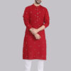 Saffron Threads Men Woven Design Festive Cotton Straight Kurta