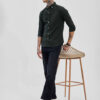 Snitch Men Classic Fit Button-Down Collar Solid Cotton Formal Shirt
