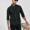 Snitch Men Classic Fit Button-Down Collar Solid Cotton Formal Shirt