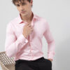 Snitch Pink Classic Slim Fit Satin Cotton Casual Shirt