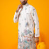 SOJANYA Ethnic Motifs Printed Mandarin Collar Sequinned Straight Kurtas
