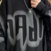 StyleCast x Revolte Printed Round Neck Drop-Shoulder Sleeves Oversized Sweatshirt