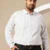 Sztori Men Plus Size Premium Striped Pure Cotton Formal Shirt