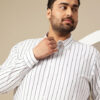 Sztori Men Plus Size Premium Striped Pure Cotton Formal Shirt