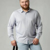 Sztori Plus Size Relaxed Micro Ditsy Printed Cotton Formal Shirt
