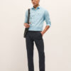 THE BEAR HOUSE Men Textured Spread Collar Pure Cotton Formal Shirt