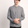 THE BEETEL HOUSE Men Smart Regular Fit Band Collar Solid Cotton Casual Shirt