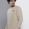 The Indian Garage Co Men Beige Striped Sweatshirt
