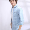 The Indian Garage Co Men Blue & White Slim Fit Checked Casual Shirt