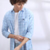 The Indian Garage Co Men Blue & White Slim Fit Checked Casual Shirt