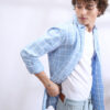 The Indian Garage Co Men Blue & White Slim Fit Checked Casual Shirt