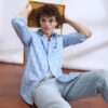 The Indian Garage Co Men Blue & White Slim Fit Checked Casual Shirt