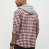 The Roadster Life Co. Men Pure Cotton Checked Hooded Relaxed Fit Shirt