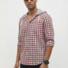 The Roadster Life Co. Men Pure Cotton Checked Hooded Relaxed Fit Shirt